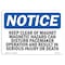 Signmission OSHA Notice Sign, 12" H, 18" W, Aluminum, Keep Clear Of Magnet Magnetic Hazard Can Sign, Landscape OS-NS-A-1218-L-13790 - alternate 1
